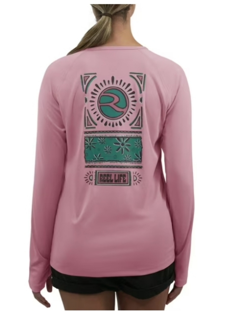 Reel Life Women's Pink Long Sleeve Tee XL